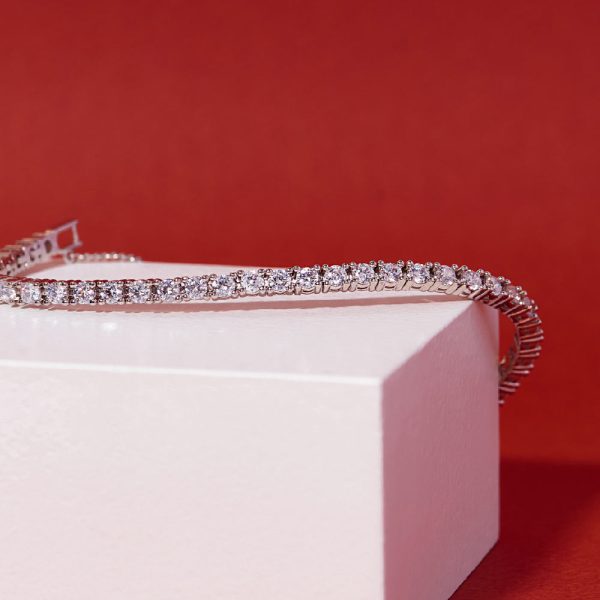 CLUE - Carat Collection Sparkle Diamond Tennis Silver Bracelet on Sale