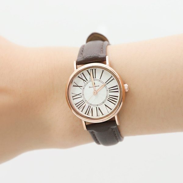 OST - Modern Time Roman Dial Red Brown Women s Leather Watch Hot on Sale - Image 5