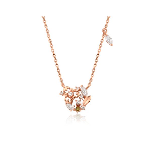 OST - August Birthstone Peridot Clover Birth Flower Necklace Fashion