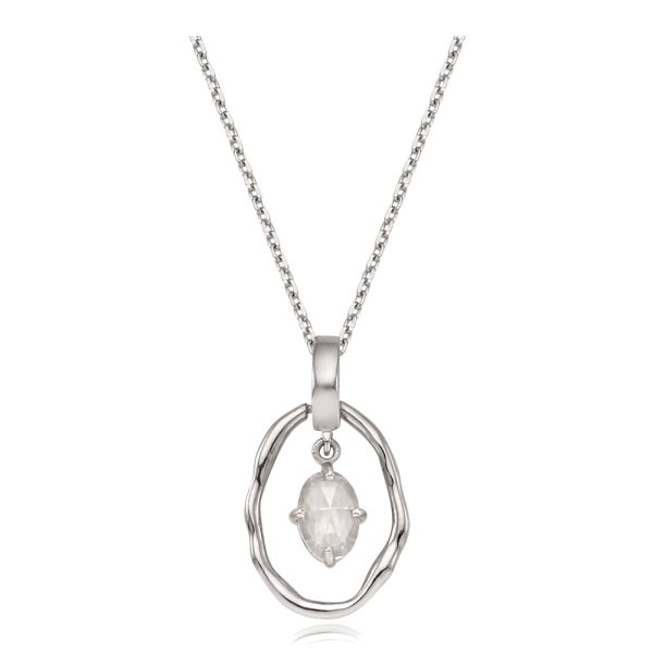 CLUE - White Round Silver Necklace Hot on Sale - Image 2