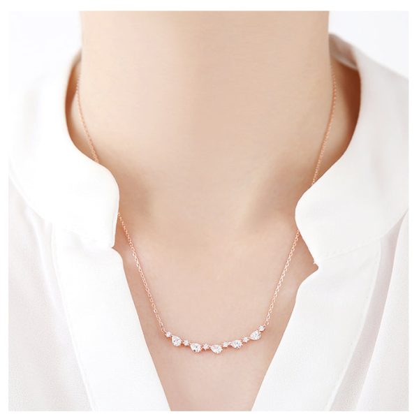 CLUE - Dazzling String Rose Gold Necklace Online Hot Sale - Image 2