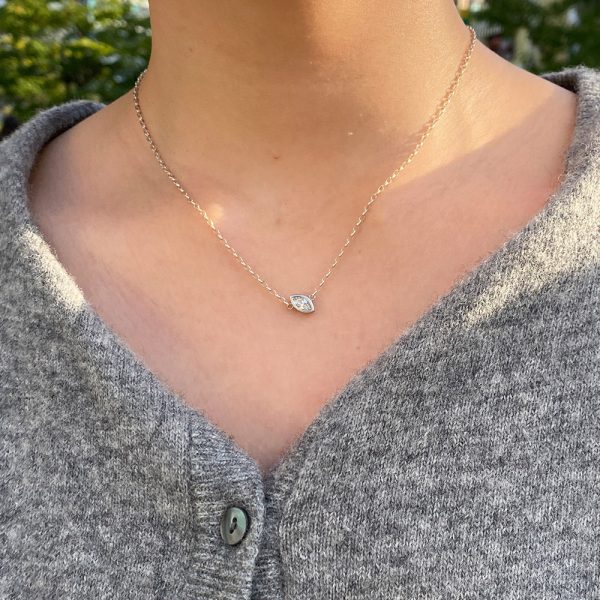 OST - Puremond Earthquake Marquise Silver Necklace Online Hot Sale - Image 4