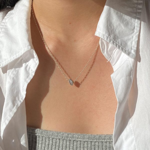 OST - Puremond Earthquake Marquise Silver Necklace Online Hot Sale - Image 3