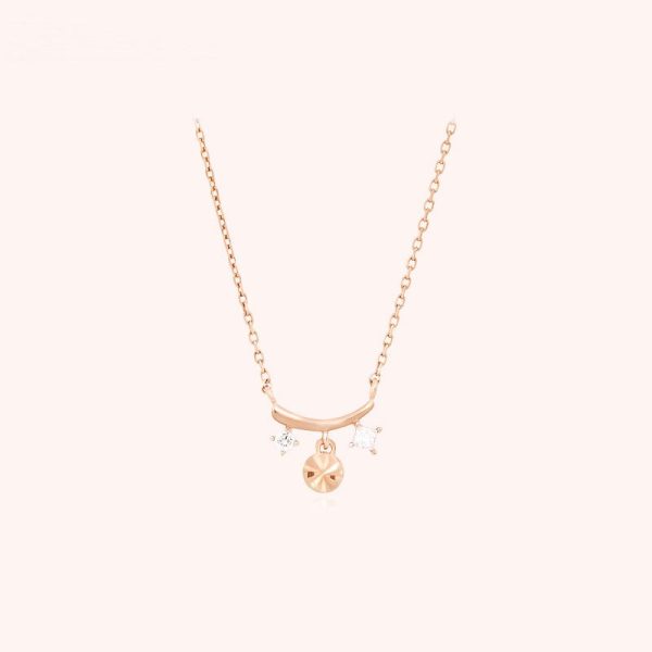 CLUE - Graceful Rose Gold Silver Necklace Fashion