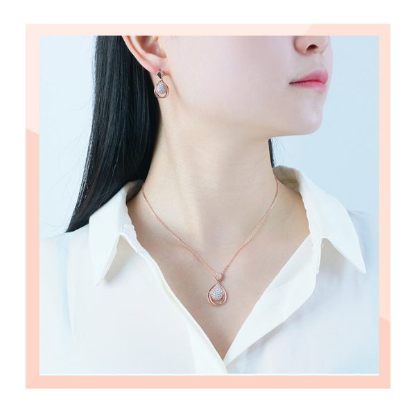 CLUE - Luxury Oval Stone Silver Necklace For Cheap - Image 2