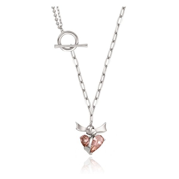 Bloom x Linky Laboratory - Embo Heart Tie Silver Necklace For Sale - Image 2