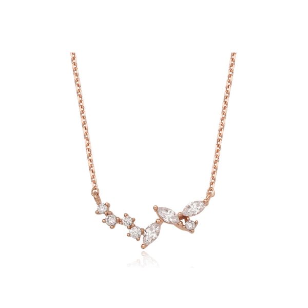 CLUE - Bellflower Hydrangea Leaf Silver Necklace For Sale