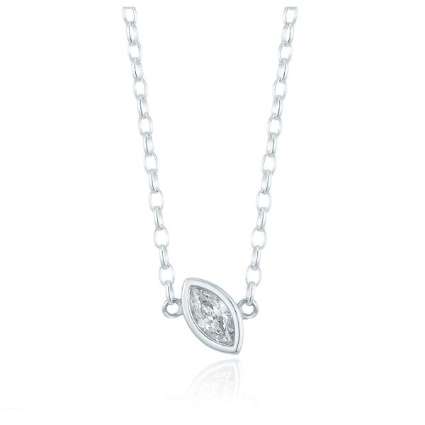 OST - Puremond Earthquake Marquise Silver Necklace Online Hot Sale