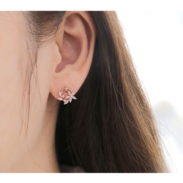 CLUE - Spring Petal Round Silver Earrings Sale - Image 2