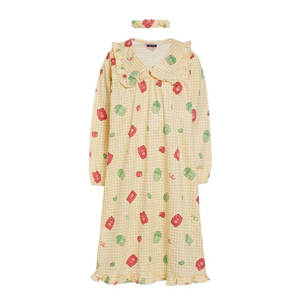 Kakao Friends - Ryan & Choonsik Jelly Ruffles Dress Pajamas Set For Discount