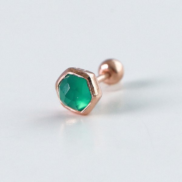 CLUE - Wish Spell Natural Stone Hexagon Silver Piercing on Sale
