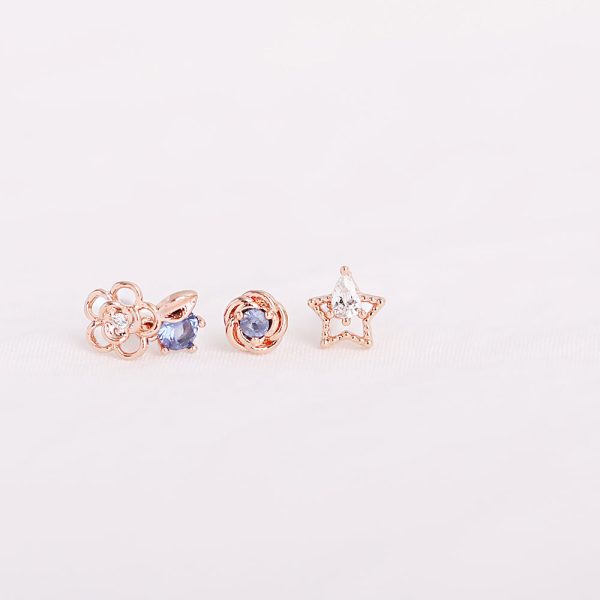 OST - December Camellia Tanzanite Rose Gold Piercing Set Online Sale