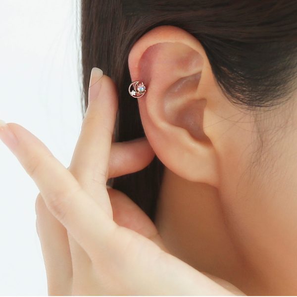 OST - Peridot Rose Gold Planet Steel Ear Pierce (August) Supply - Image 2