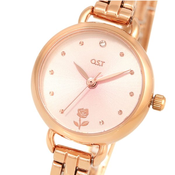 OST - Rose Flower Rose Gold Metal Watch Cheap - Image 2