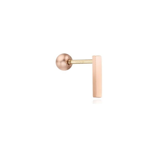 CLUE - 7mm Square Bar 10K 14K Gold Ear Pierce Online Sale