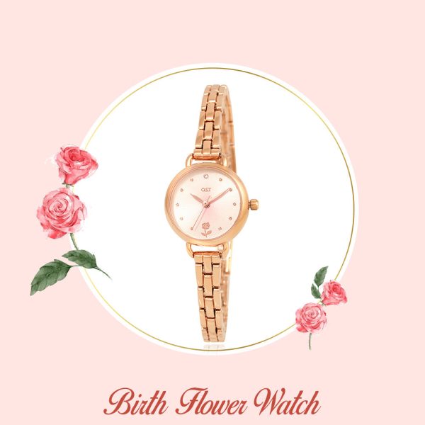 OST - Rose Flower Rose Gold Metal Watch Cheap