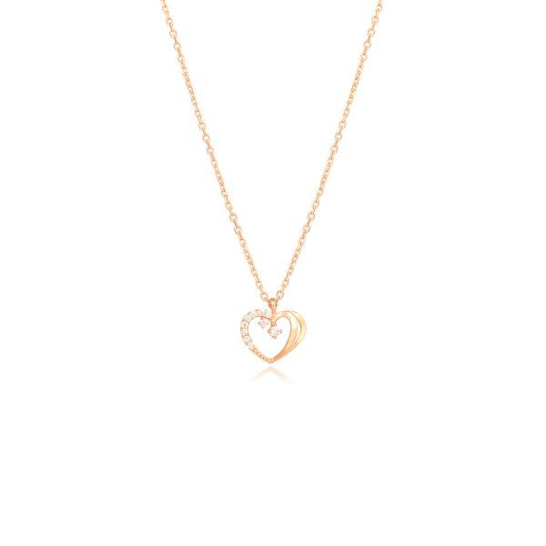 OST - Love Heart Cubic Rose Gold Necklace Online Sale - Image 2