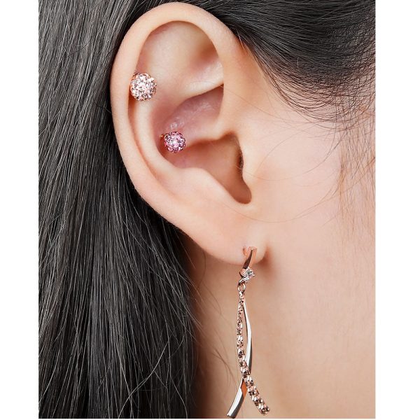 CLUE - 4mm Mirror Ball 14K White Gold Ear Pierce (Birthstone) Online Sale - Image 5