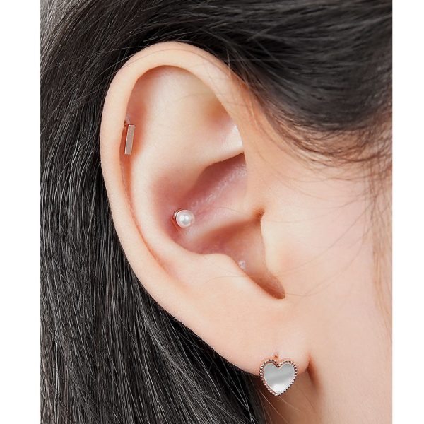 CLUE - 7mm Square Bar 10K 14K Gold Ear Pierce Online Sale - Image 4