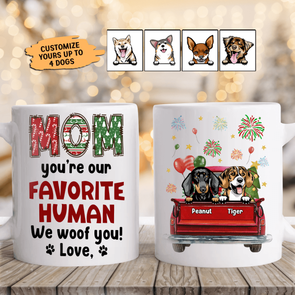 Mom You Are Our Favorite Human Dog Personalized Mug, Personalized Gift For Dog Lovers, Dog Dad, Dog Mom - MG001PS12 Online Hot Sale - Image 2