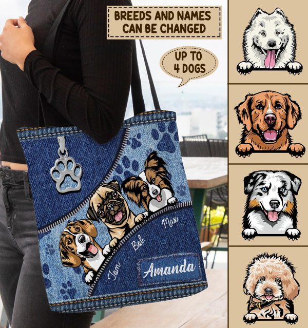 Dog Personalized All Over Tote Bag, Personalized Gift for Dog Lovers, Dog Dad, Dog Mom - TO088PS05re Online now